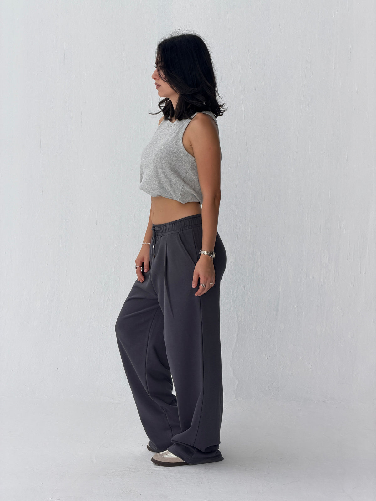Duo Unisex Pleated Wide-Leg Sweatpants – 100% Cotton Face