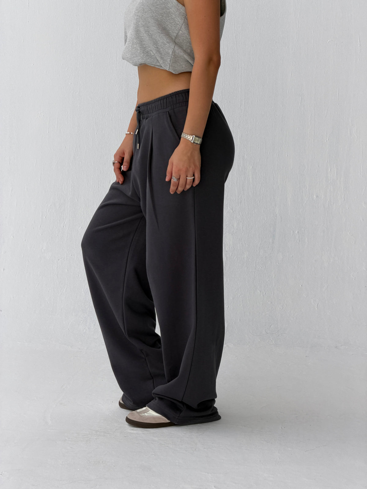 Duo Unisex Pleated Wide-Leg Sweatpants – 100% Cotton Face